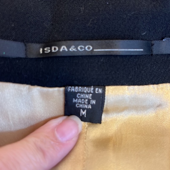 BLACK ISDA & Co. Jacket Blazer Super Cute M medium gold lined beautiful EUC - Picture 8 of 10
